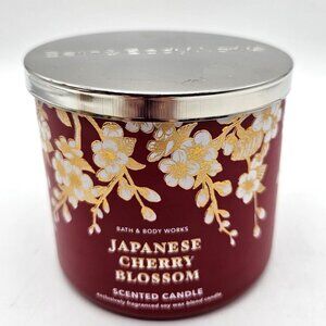 Bath & Body Works Japanese Cherry Blossom Lg 3 Wick Scented Candle 14.5 oz New